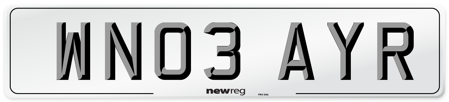 WN03 AYR Number Plate from New Reg